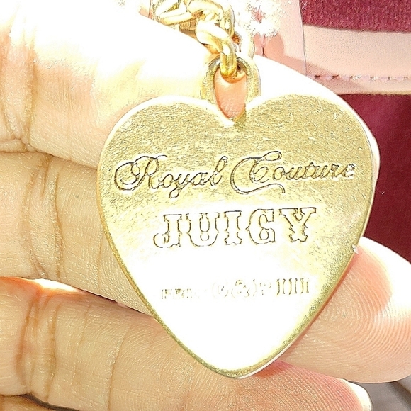 NEW AUTHENTIC JUICY COUTURE "COUTURE IS BLISS" BURGUNDY VELOUR HANDBAG SATCHEL - Picture 7 of 16